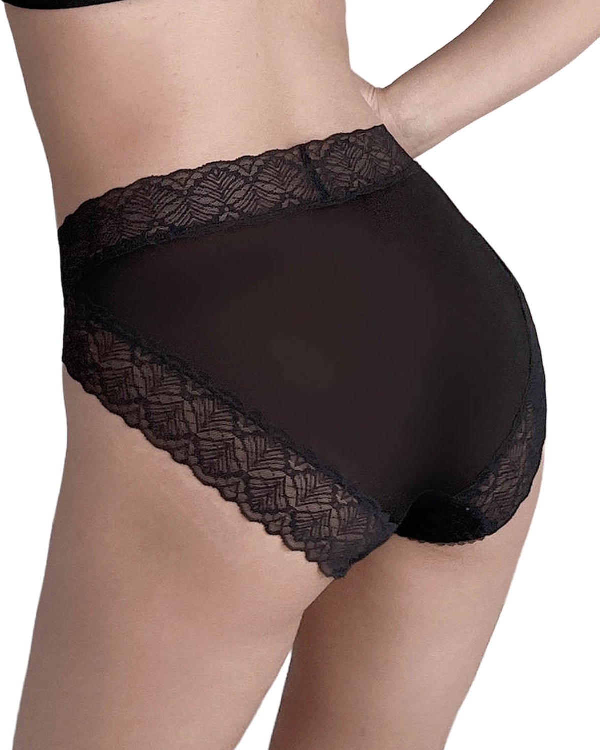 FEELITS KN19 High-Rise Silk Lace Bikini Briefs – 100% 6A Mulberry Silk, Breathable & Quick-Dry - FEELITS