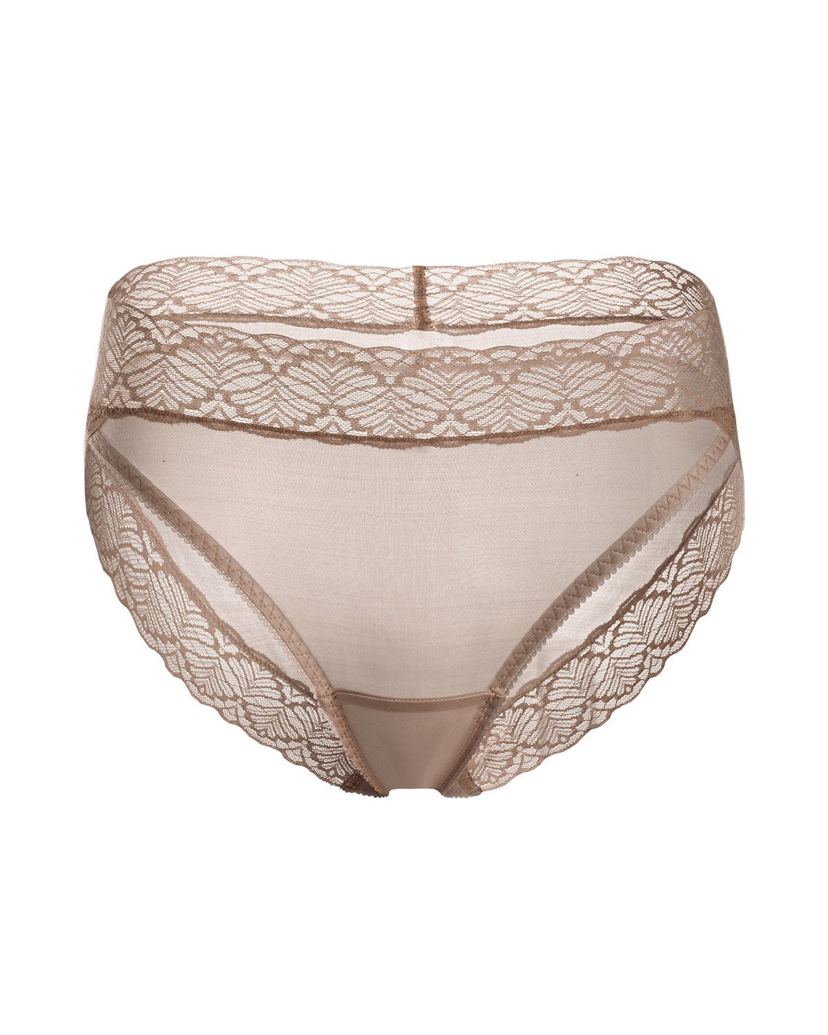 FEELITS KN19 High-Rise Silk Lace Bikini Briefs – 100% 6A Mulberry Silk, Breathable & Quick-Dry - FEELITS