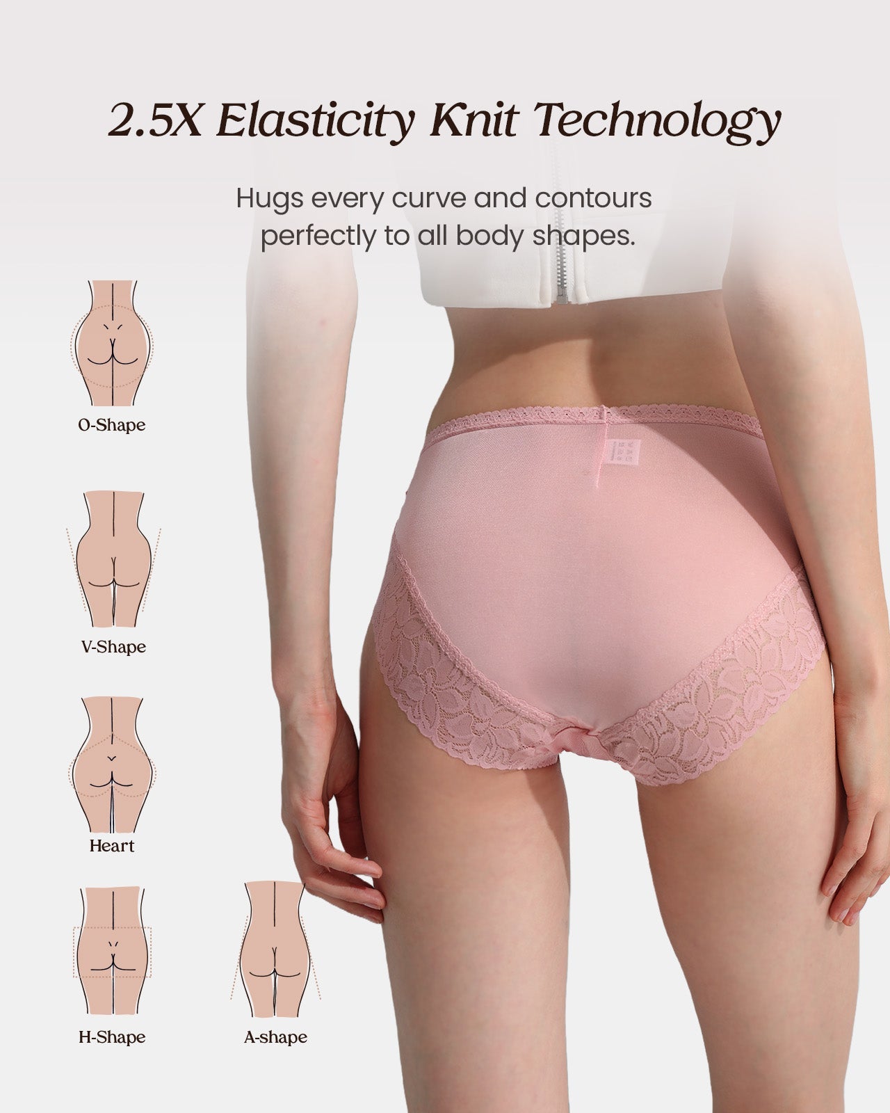 FEELITS KN24 Mid-Rise Silk Lace Hipster Panties – 100% 6A Mulberry Silk, Ultra Soft & Breathable - FEELITS