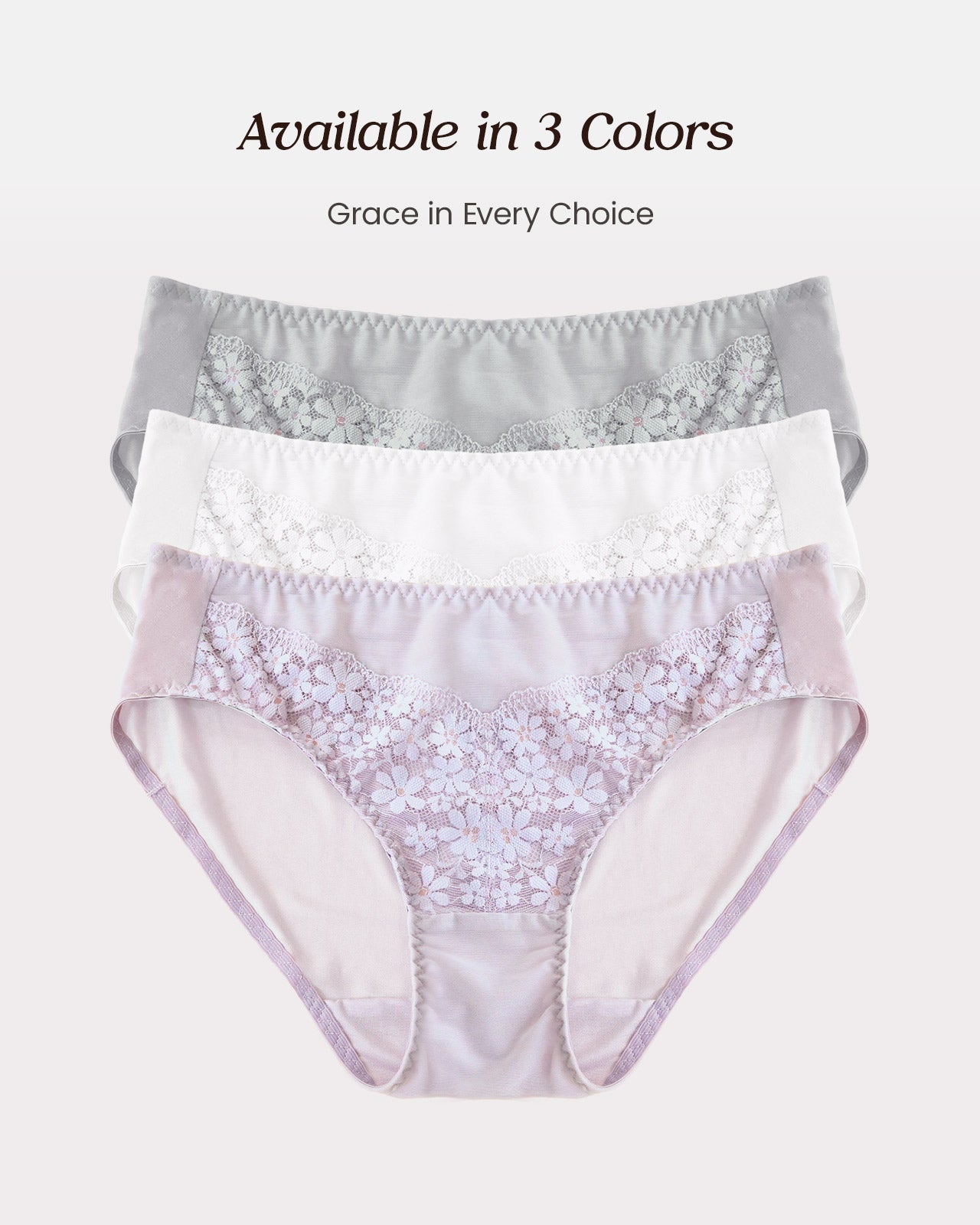FEELITS KN22 Mulberry Silk Floral Lace Bikini Panties – Ultra-Breathable Hipster Underwear for Women - FEELITS