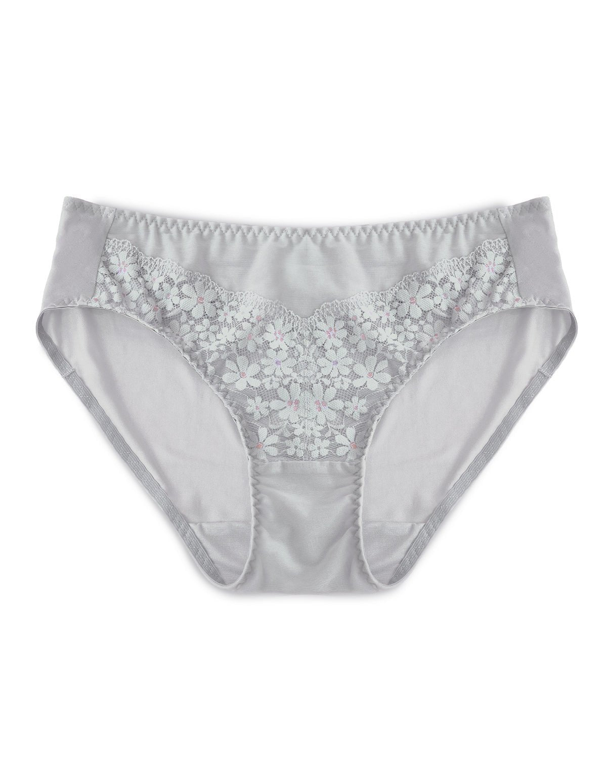 FEELITS KN22 Mulberry Silk Floral Lace Bikini Panties – Ultra-Breathable Hipster Underwear for Women - FEELITS