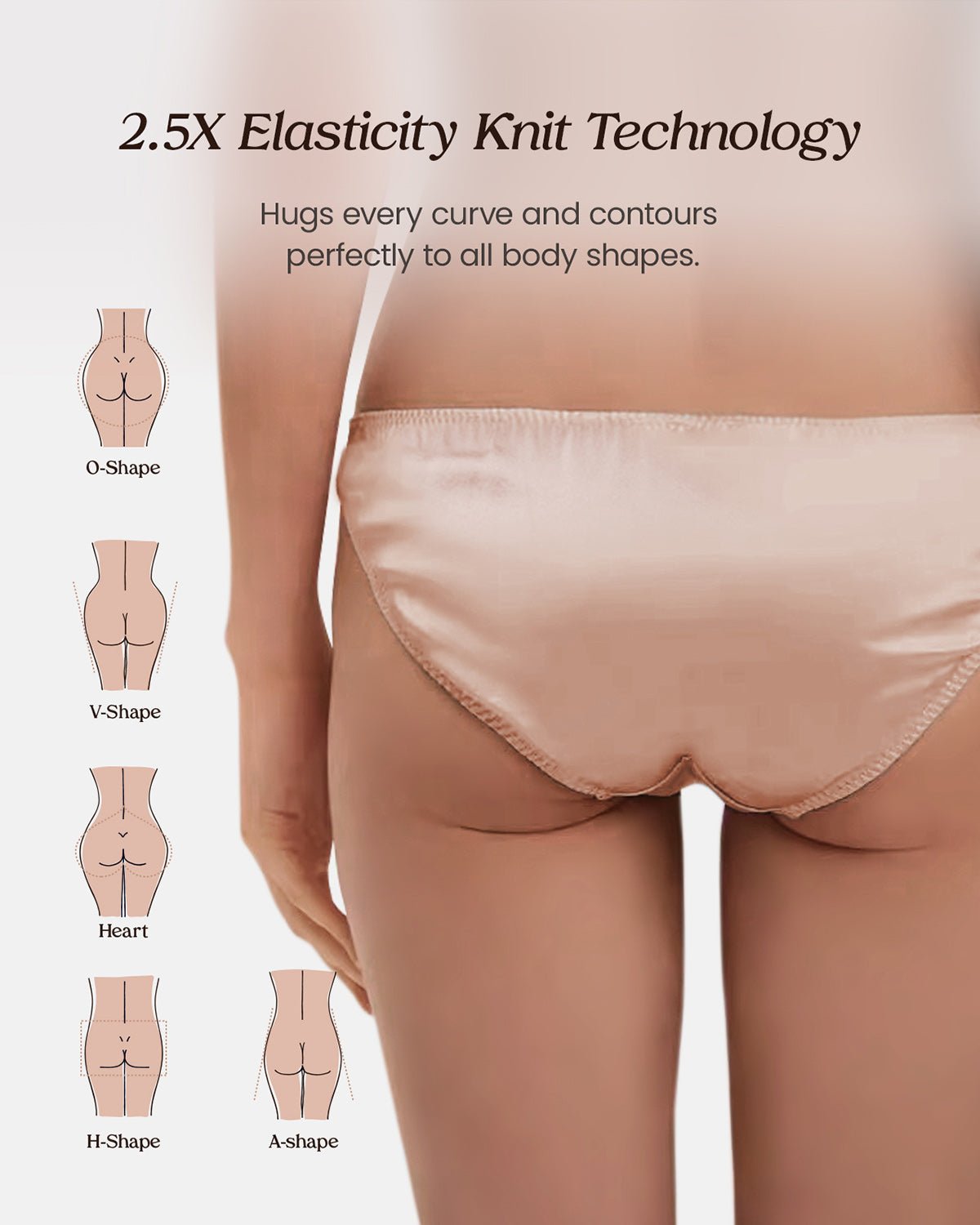 FEELITS KN13 Silk High-Cut Bikini Panties – 100% 6A Mulberry Silk, Breathable & Ultra-Soft | FEELITS