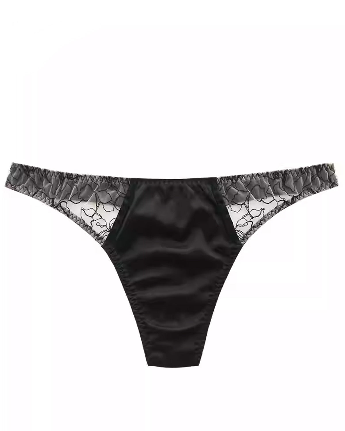 FEELITS SPA50 Mulberry Silk Lace T-Back Thong – Low-Rise, Seamless & No-Show Fit - FEELITS