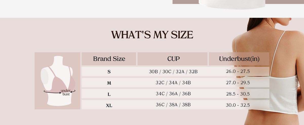 FEELITS BRA03 size guide