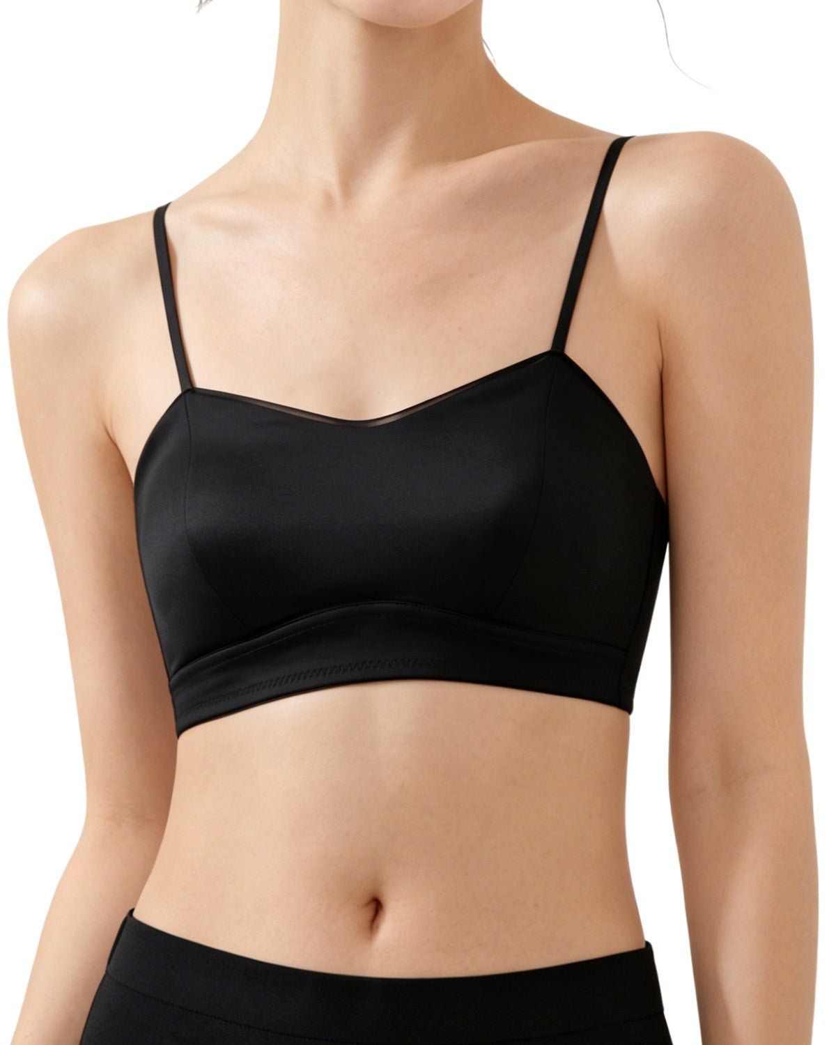 FEELITS BRA12 22 Momme Silk Padded Crop Top ¨C Adjustable Strap Mulberry Silk Camisole - FEELITS