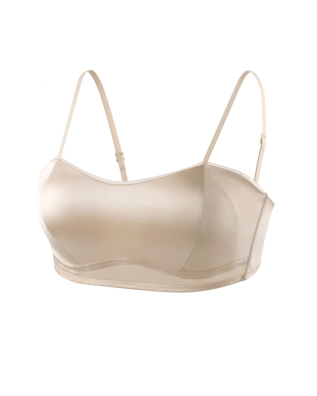 FEELITS BRA12 22 Momme Silk Padded Crop Top ¨C Adjustable Strap Mulberry Silk Camisole - FEELITS