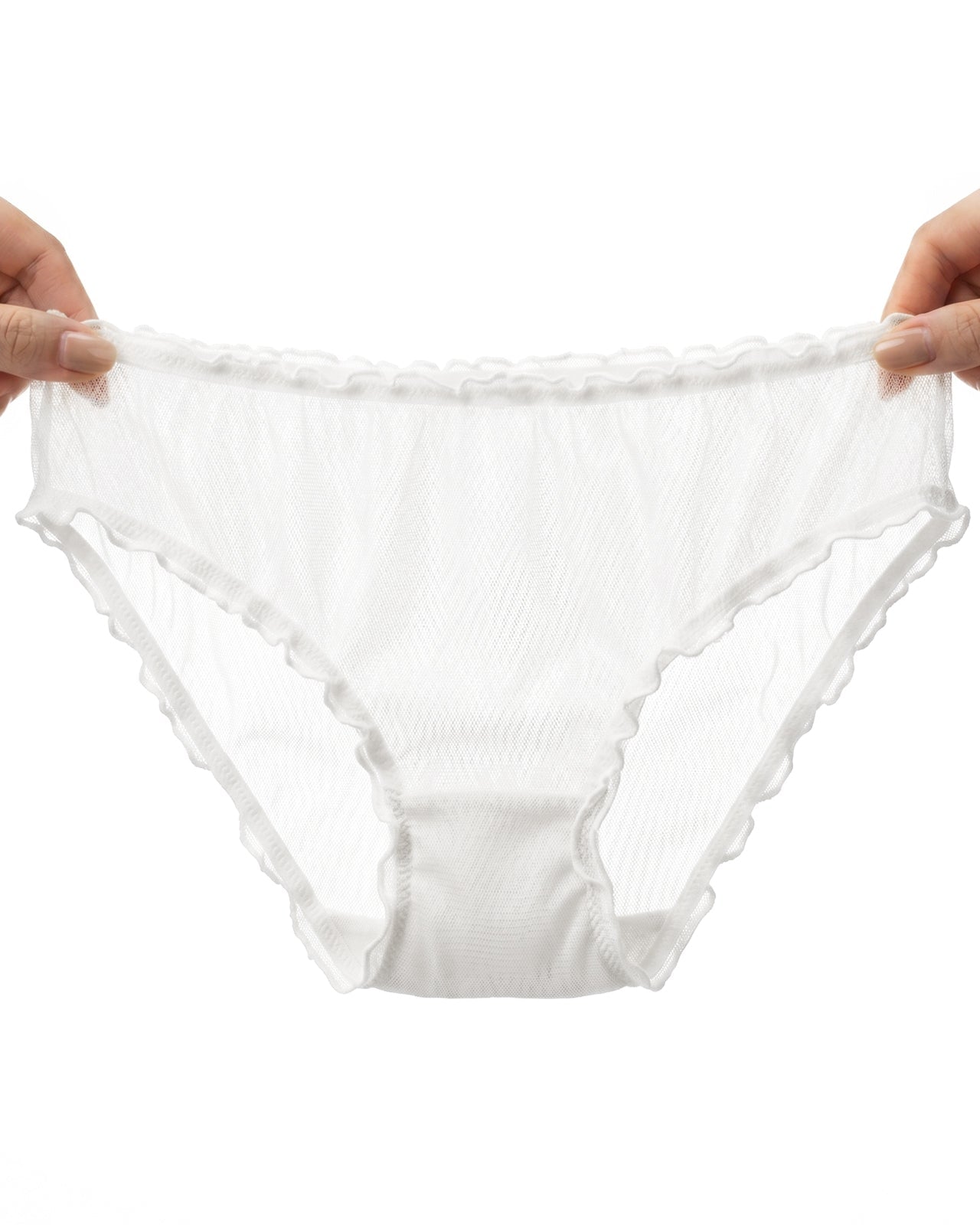 FEELITS KN30 Sheer Ruffle-Edge Silk Bikini Panties - 100% Mulberry Silk, Breathable & Ultra-Soft - FEELITS