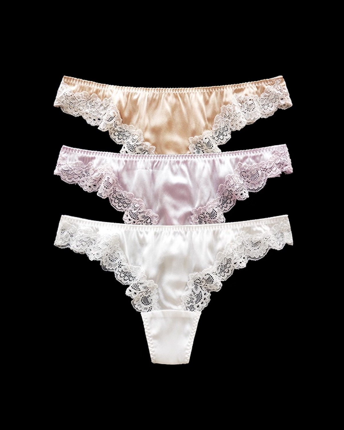 FEELITS SPA36 Low-Rise Silk Lace Thong – 93% Premium Mulberry Silk, No-Show & Breathable - FEELITS