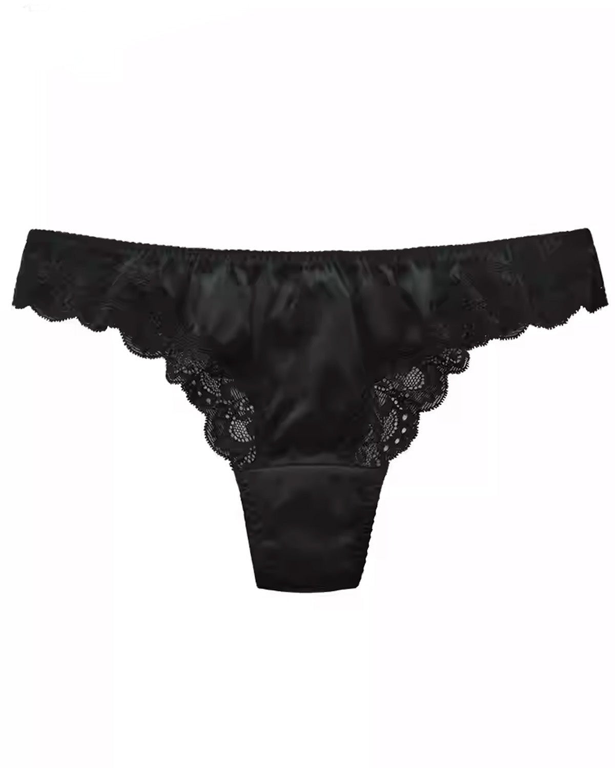 FEELITS SPA36 Low-Rise Silk Lace Thong – 93% Premium Mulberry Silk, No-Show & Breathable - FEELITS