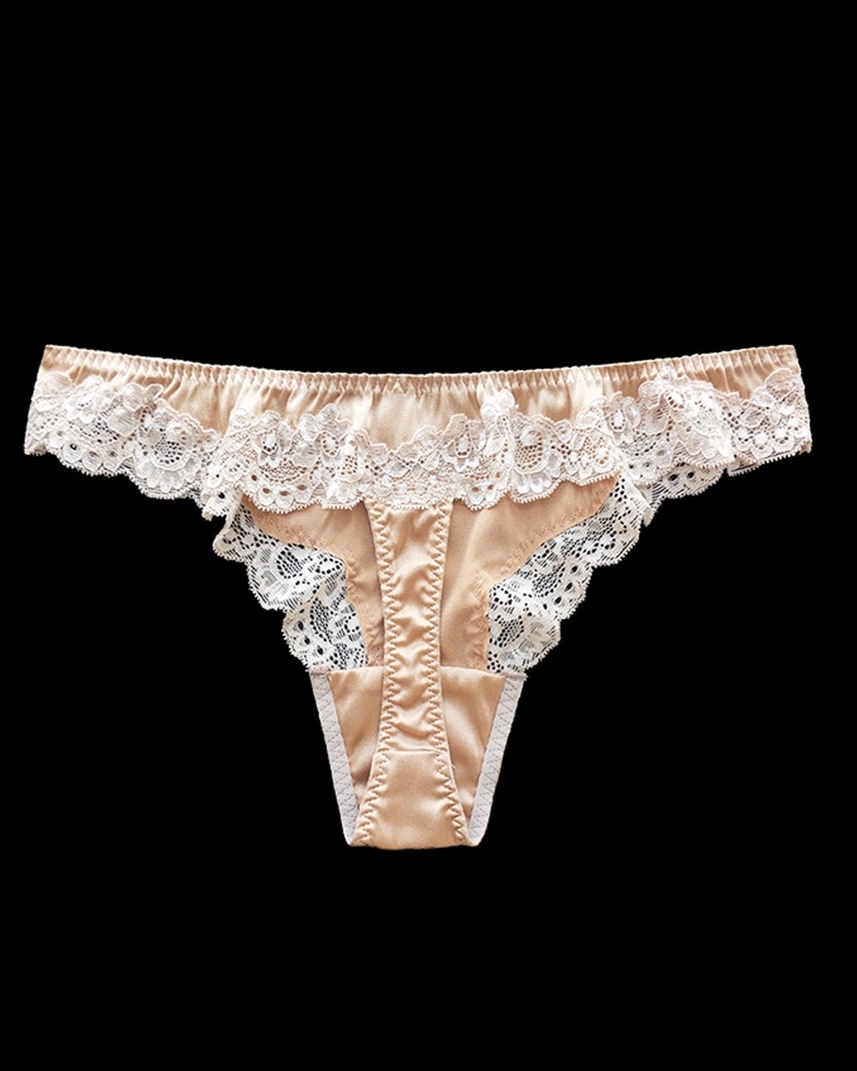 FEELITS SPA36 Low-Rise Silk Lace Thong – 93% Premium Mulberry Silk, No-Show & Breathable - FEELITS