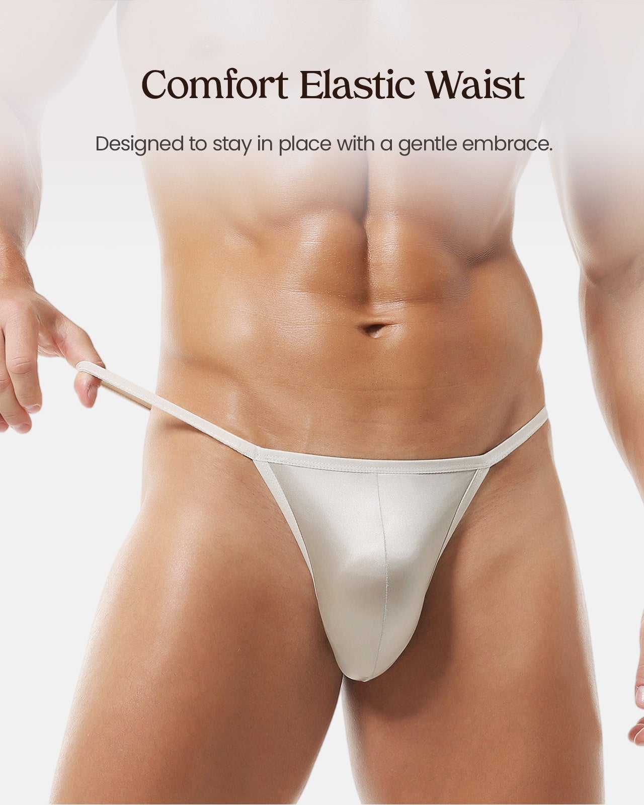 FEELITS THM01 Men’s Mulberry Silk T-Back Thong – Ultra-Soft, Breathable & Quick-Dry - FEELITS