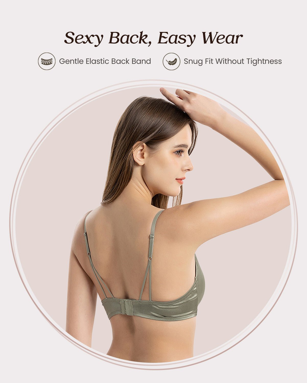 FEELITS BRA07 22 Momme Mulberry Silk Wire-Free Bralette – Full-Coverage Comfort & Adjustable Straps - FEELITS
