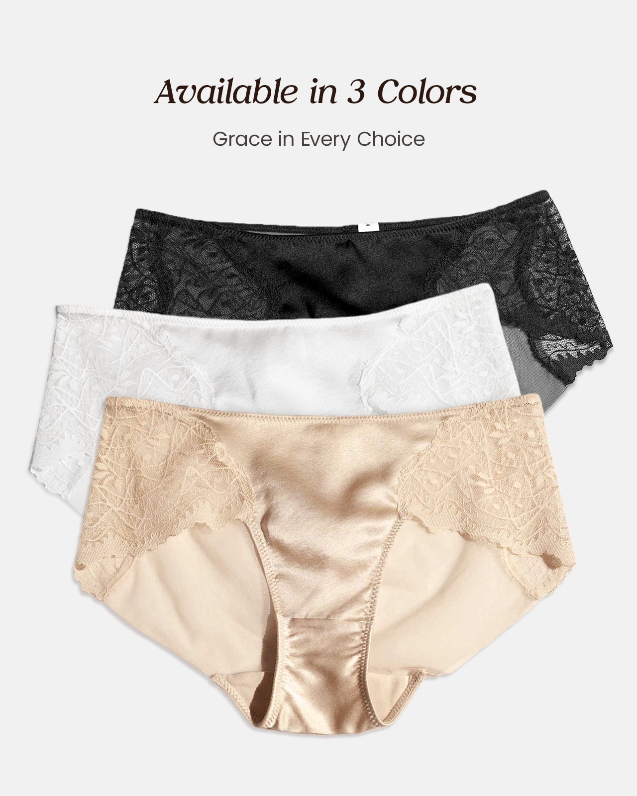 FEELITS KN23 Mulberry Silk Satin Bikini Panties – Breathable Lace Silk Underwear for Women - FEELITS
