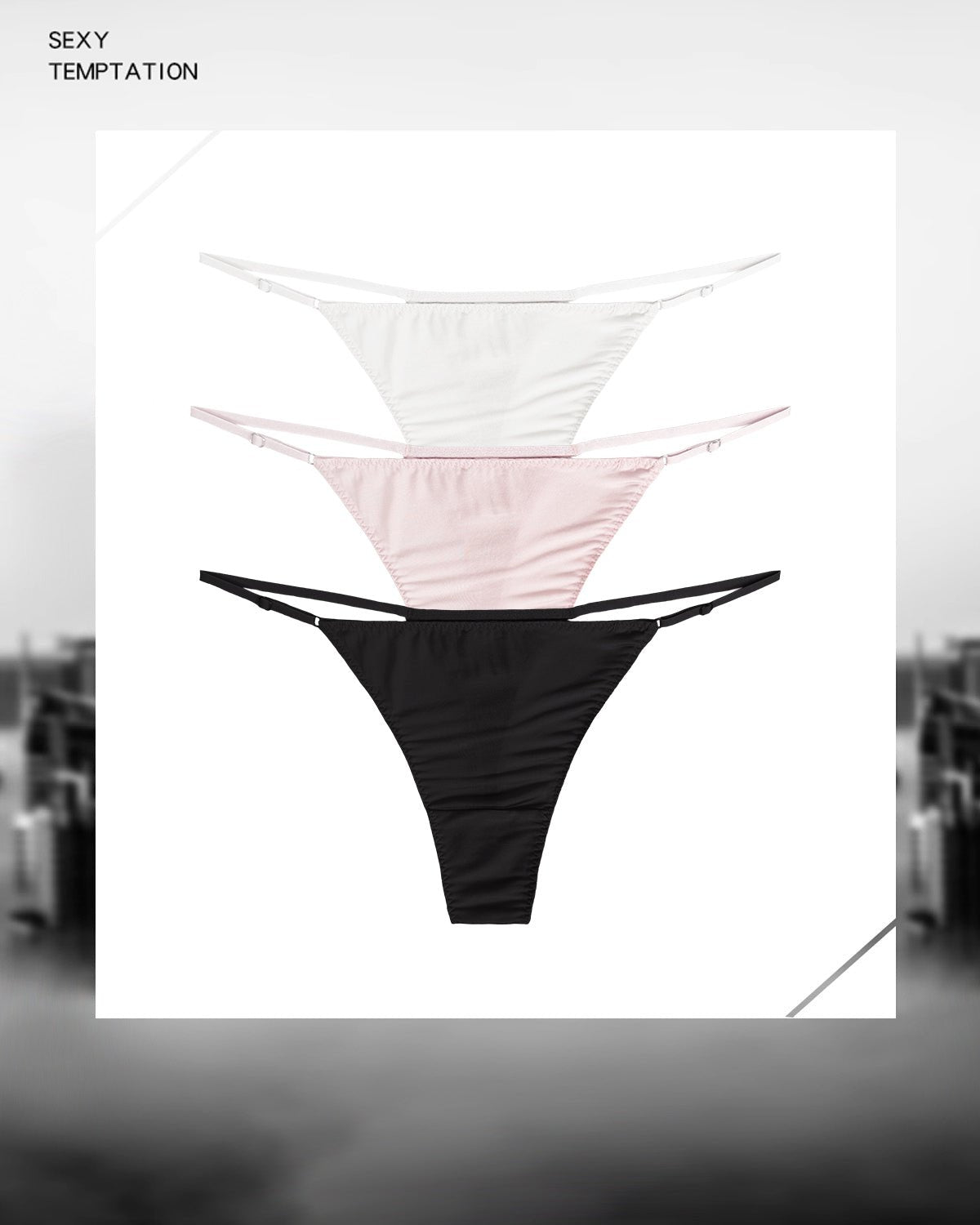FEELITS SPA04 Seamless Low-Rise Silk G-String – 100% 6A Mulberry Silk, Adjustable Waistband - FEELITS