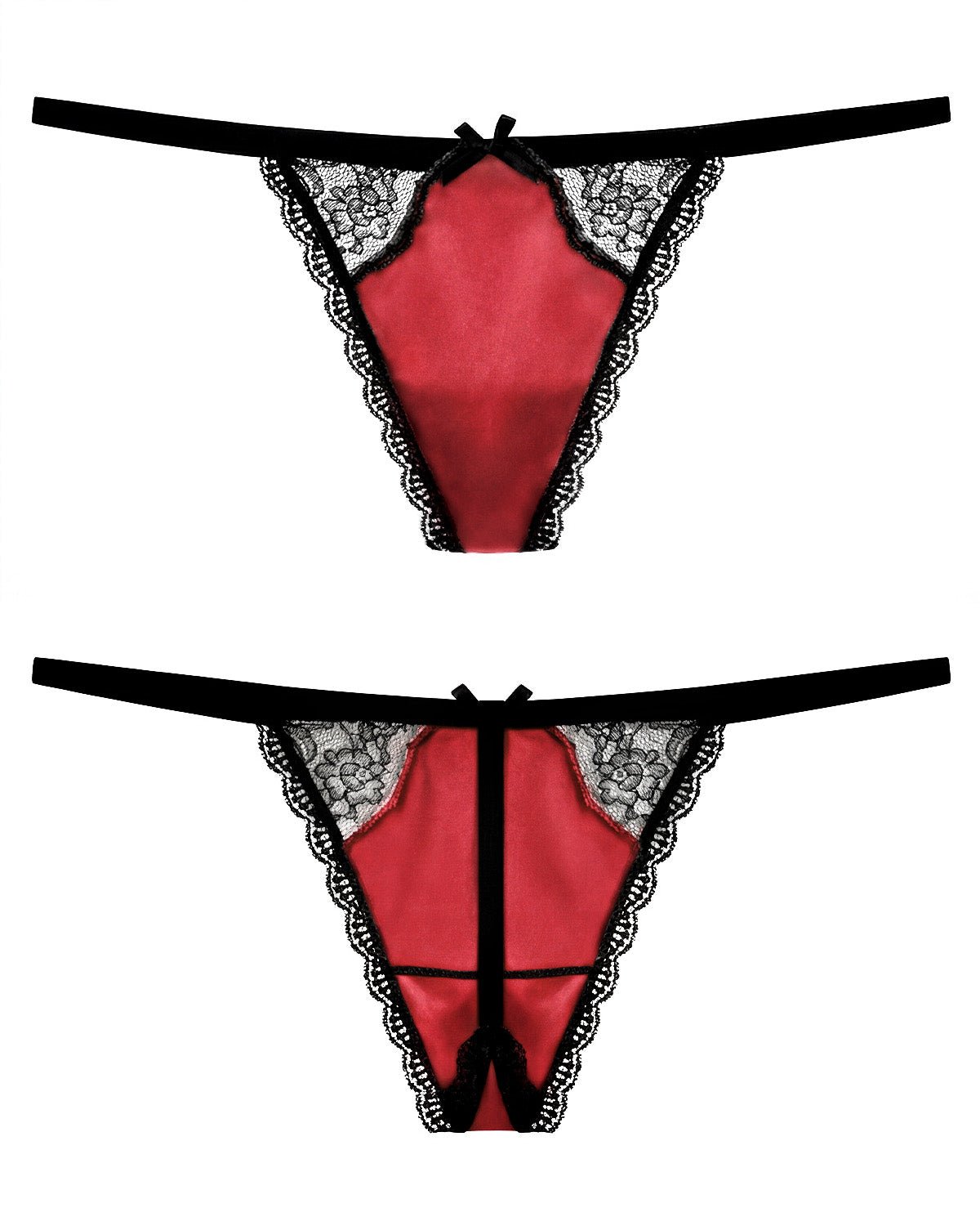FEELITS TH12 Silk Lace G-String Panties – 100% 6A Mulberry Silk, No-Show & Adjustable Fit - FEELITS