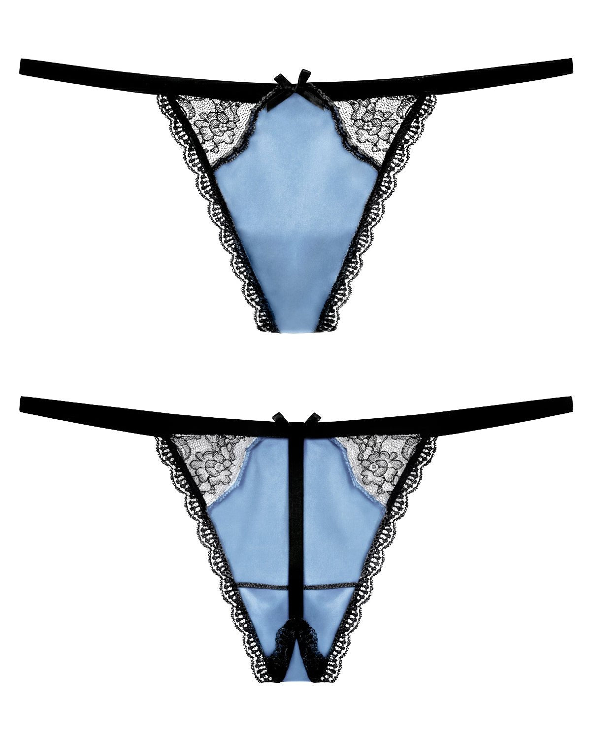 FEELITS TH12 Silk Lace G-String Panties – 100% 6A Mulberry Silk, No-Show & Adjustable Fit - FEELITS