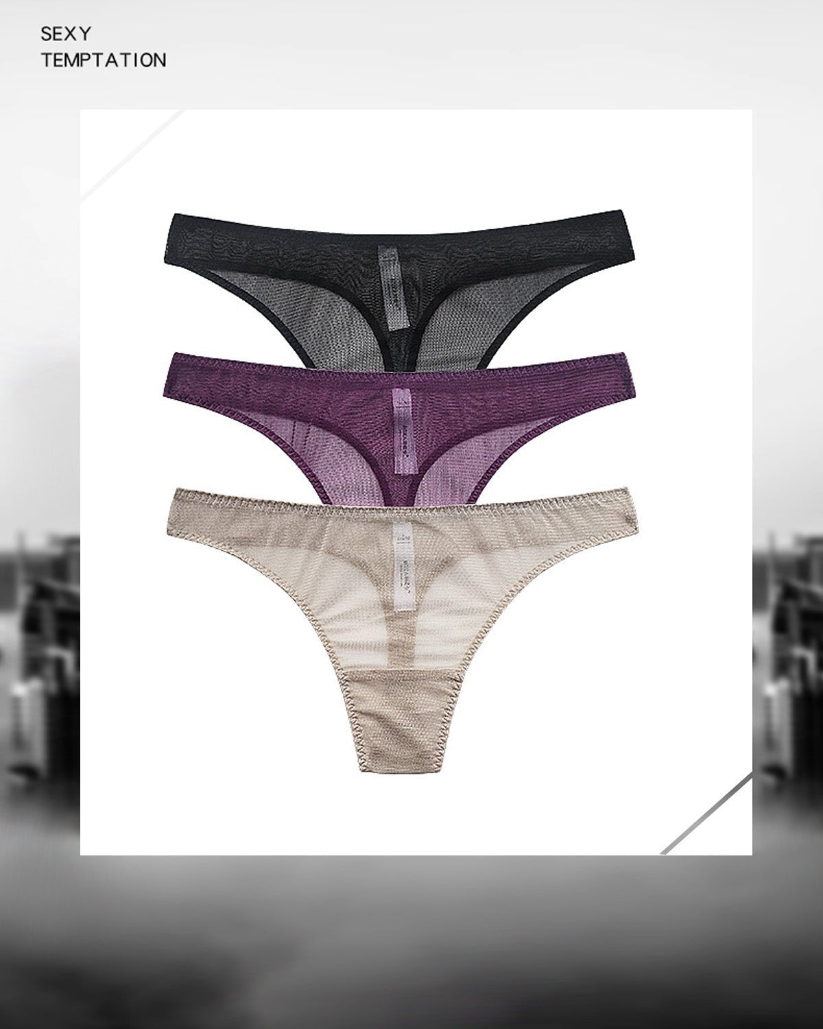 FEELITS SPA07 Silk Mesh G-String Thong – 100% 6A Mulberry Silk, Low-Rise & Sheer - FEELITS