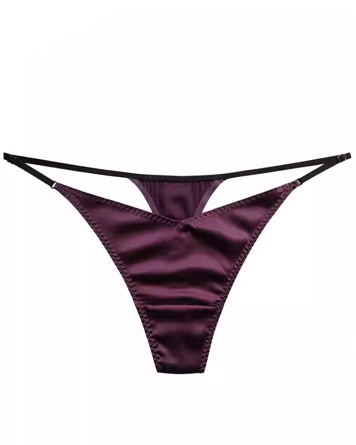 FEELITS SPA33 Smooth Mid-Rise Silk T-Back Thong Panties – 6A Mulberry Silk, No-Show & Quick-Dry - FEELITS