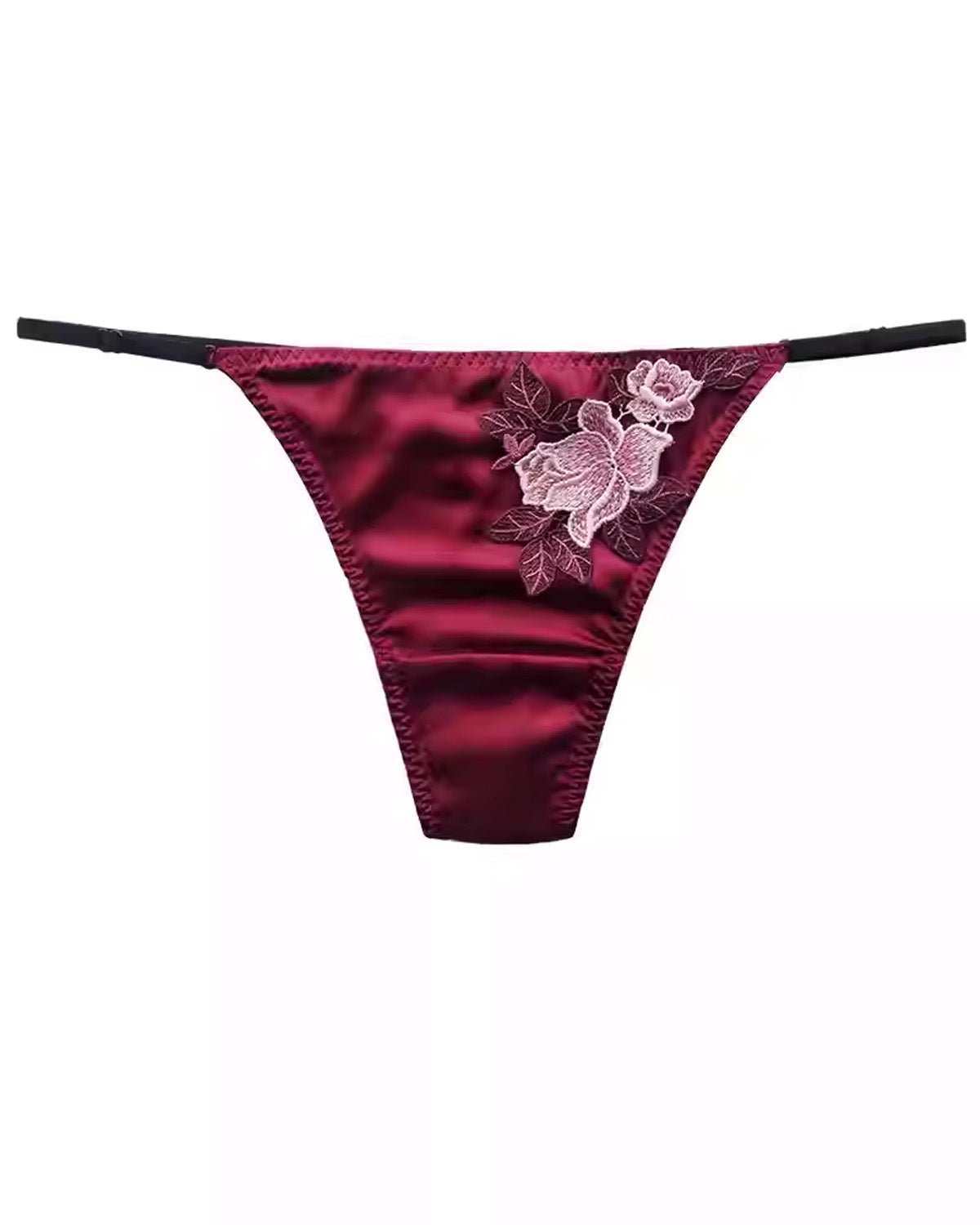 FEELITS SPA05 Women’s Low-Rise Embroidered Lace Silk G-String – Seamless, Breathable & Quick-Dry - FEELITS