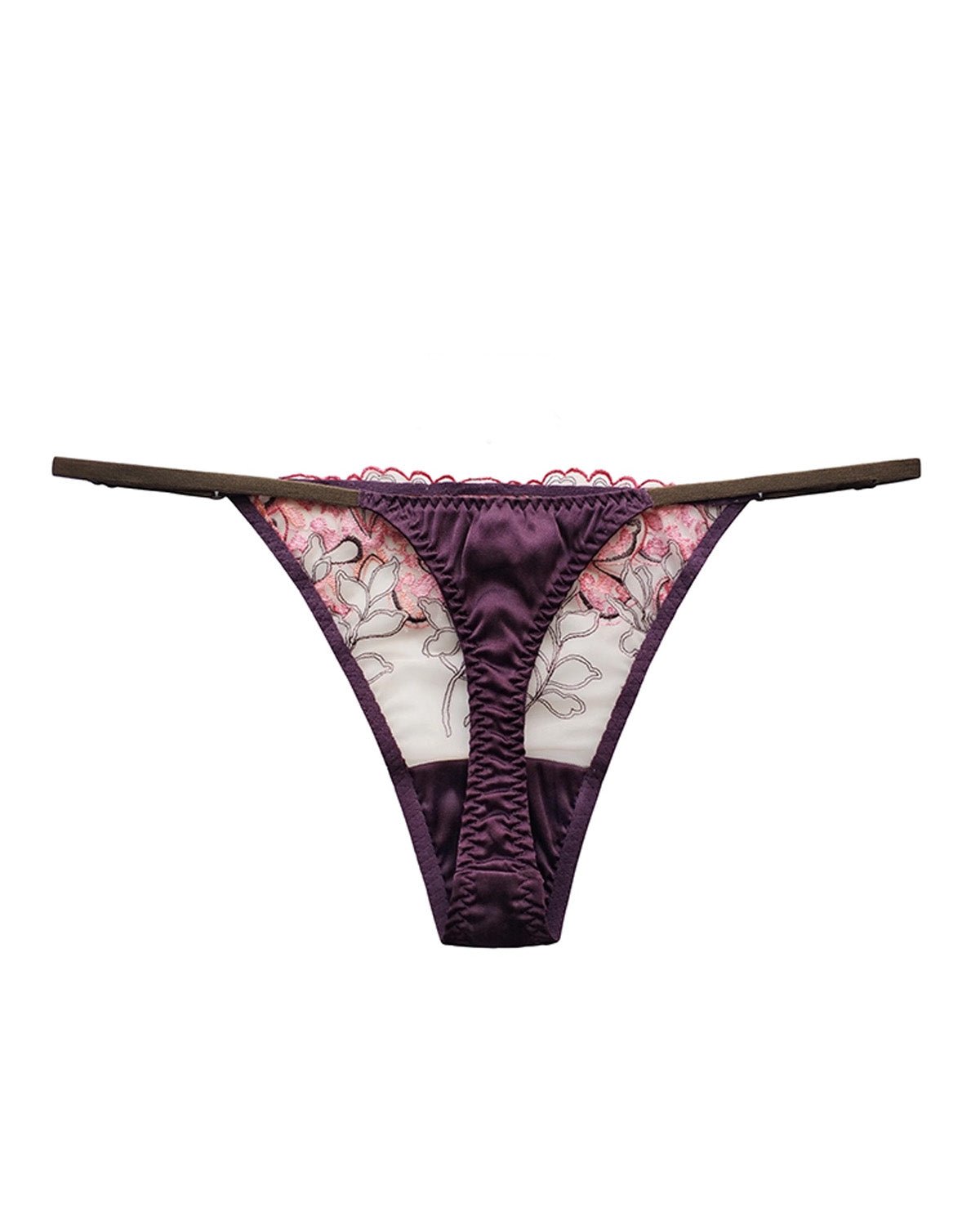FEELITS SPA03 Sheer Lace G-String Thong – Adjustable Straps, Low-Rise & Silk Comfort - FEELITS