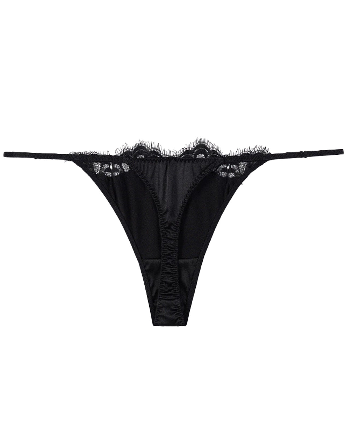FEELITS SPA53 Mulberry Silk Adjustable T-Back Thong – Low-Rise, Lace Sheer & No-Show Fit - FEELITS