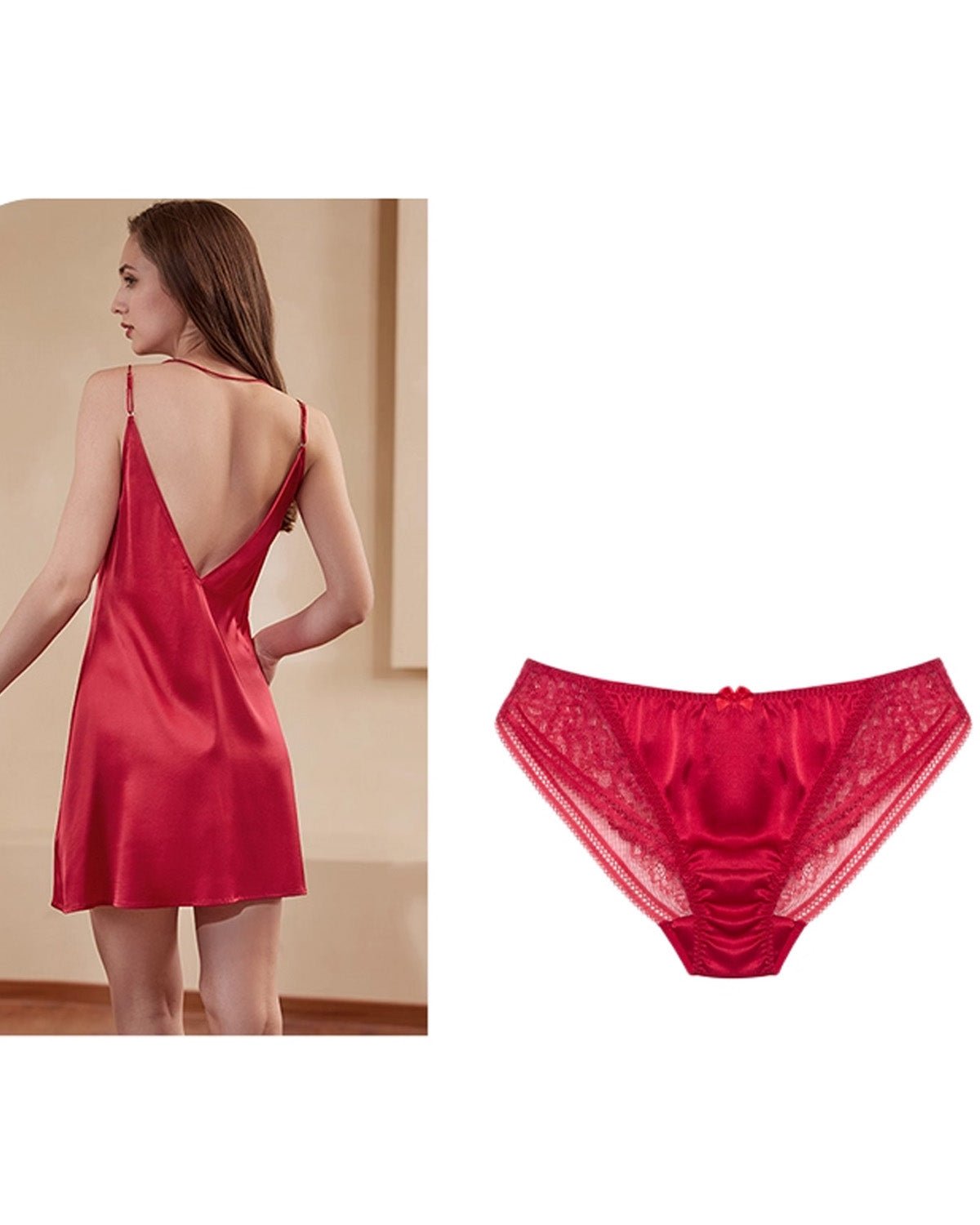 FEELITS SPA37 Mulberry Silk Seamless Bikini Panties with Bow Detail – Low-Rise & Sheer Lace - FEELITS