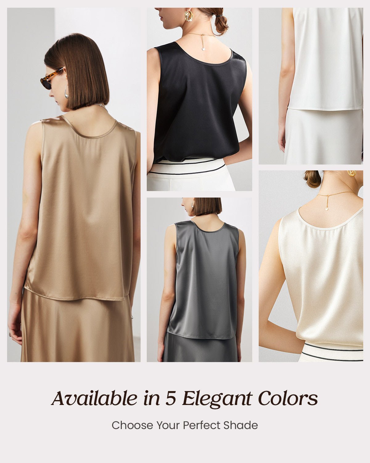 FEELITS TK01 19 Momme Mulberry Silk Loose-Fit Tank Top – 100% Silk, Flowy & Breathable - FEELITS