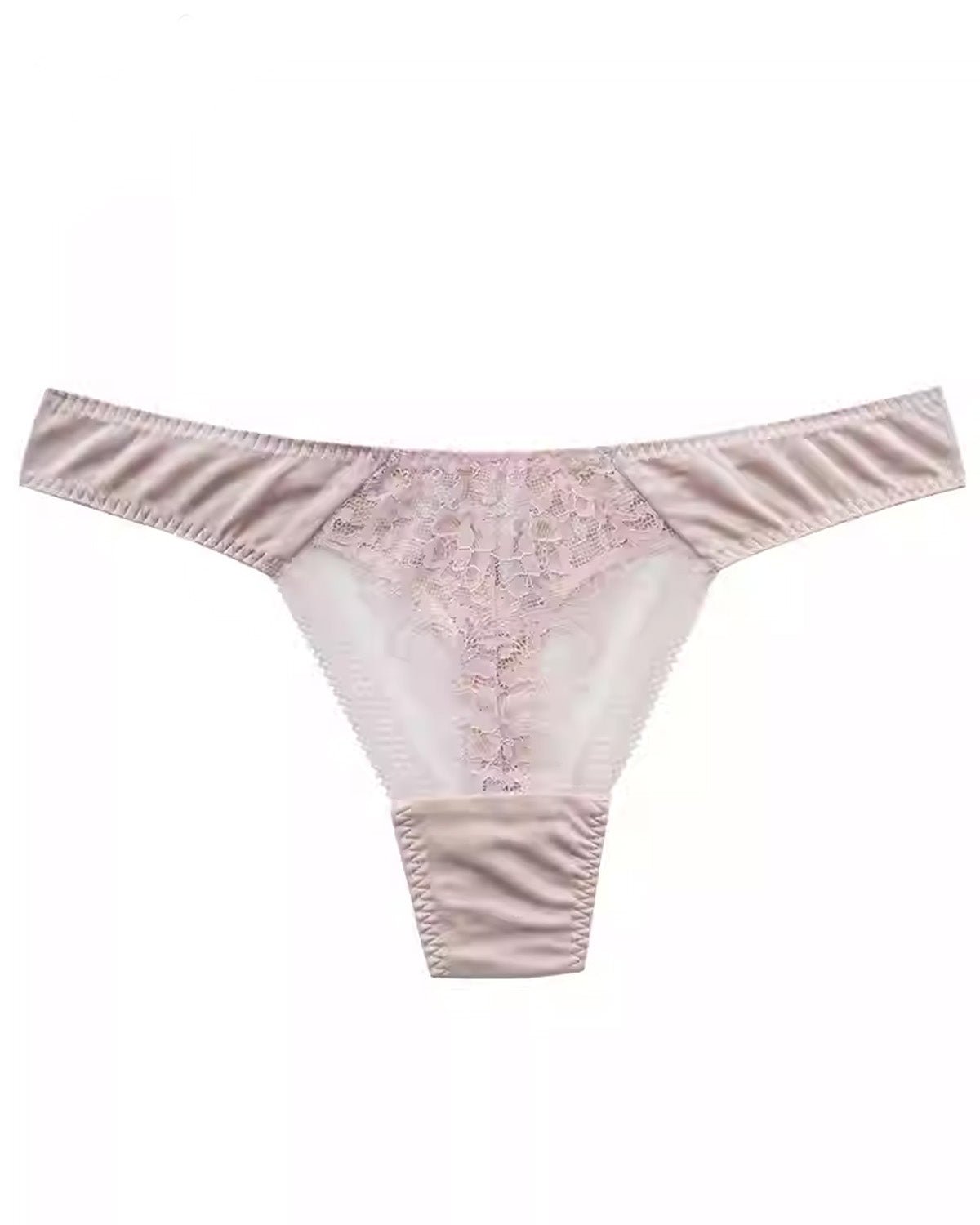 FEELITS SPA74 Low-Rise Silk Lace T-Back Thong – 100% Mulberry Silk, No-Show & Breathable - FEELITS