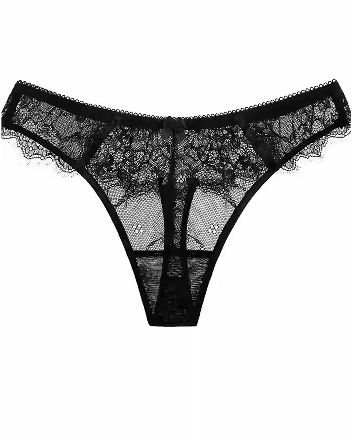 FEELITS SPA54 Mulberry Silk Sheer Mesh Lace Thong – Low-Rise, Seamless & No-Show Fit - FEELITS