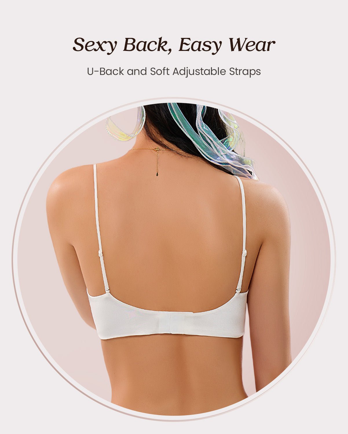 FEELITS BRA05 22 Momme Mulberry Silk Cami Crop Top – Adjustable Spaghetti Straps & Built-In Pads - FEELITS