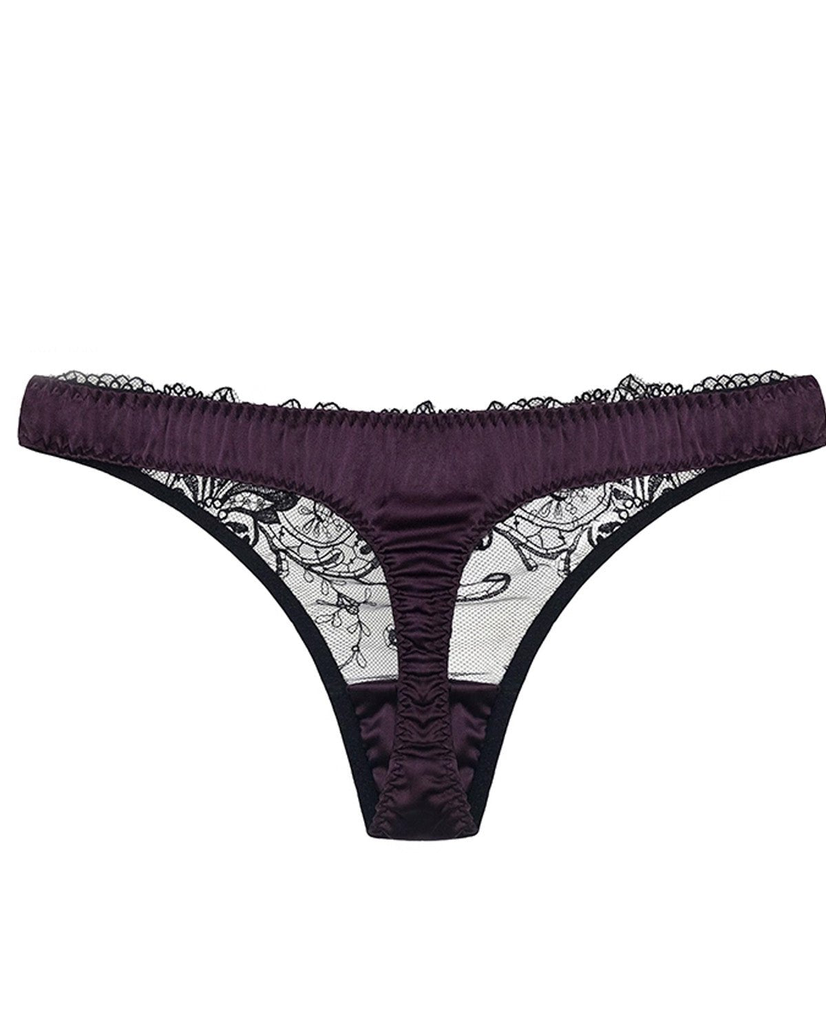 FEELITS SPA69 Mulberry Silk Sheer Hollow-Out Thong – Low-Rise, No-Show & Sexy Underwear - FEELITS