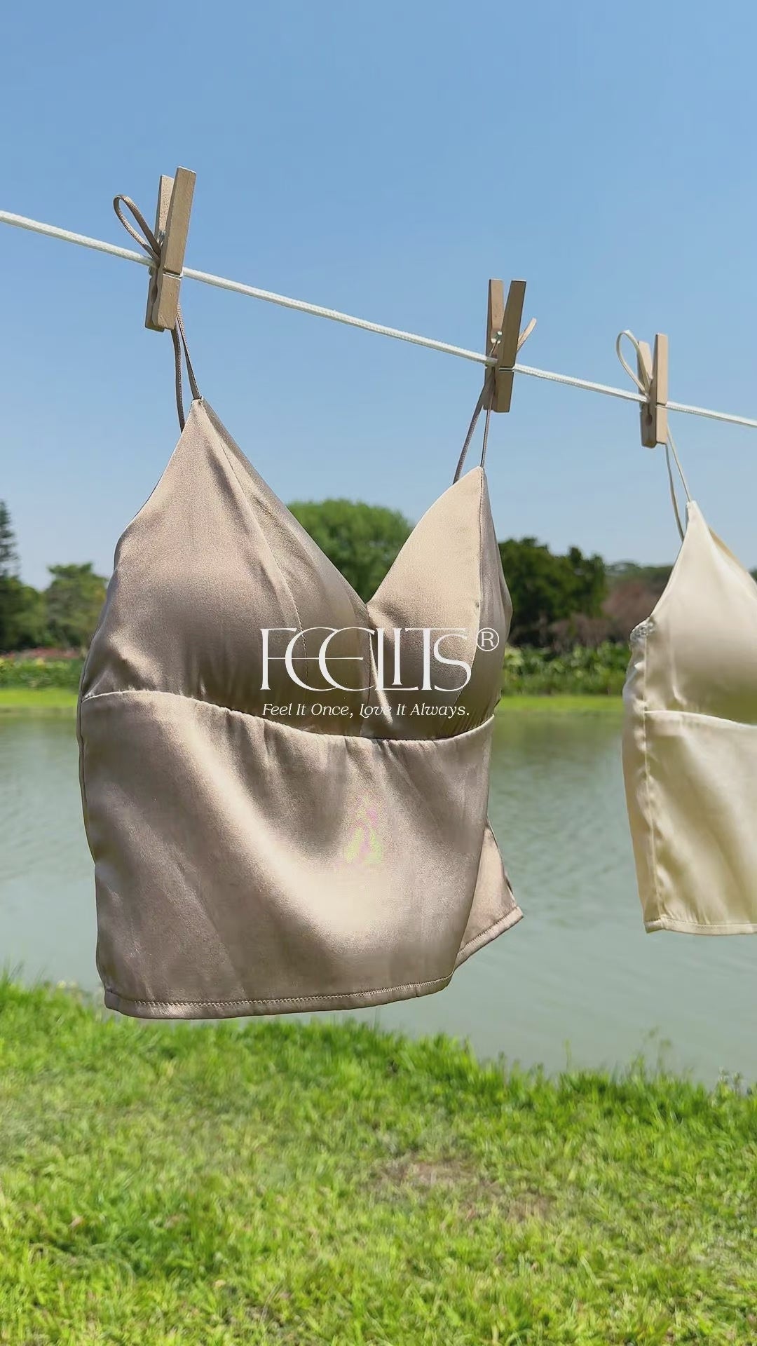 Camisole soutien-gorge en soie FEELITS BRA03 – satin de soie de mûrier sans armatures, doux et respirant