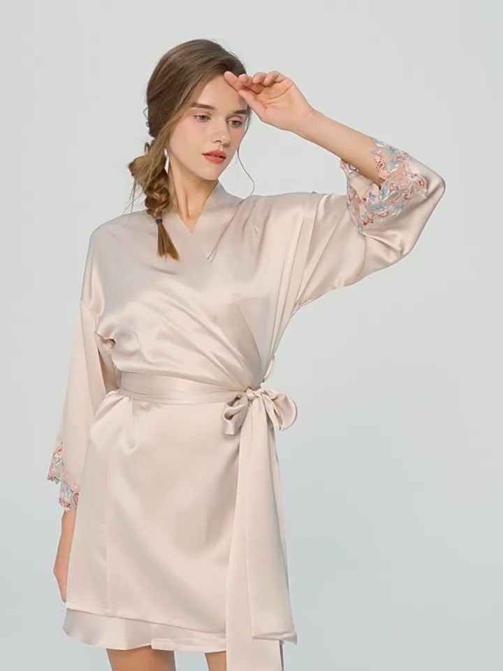 FEELITS PA02 Collezione Sposa Seta Gelso – Completo Canotta, Sottoveste e Vestaglia