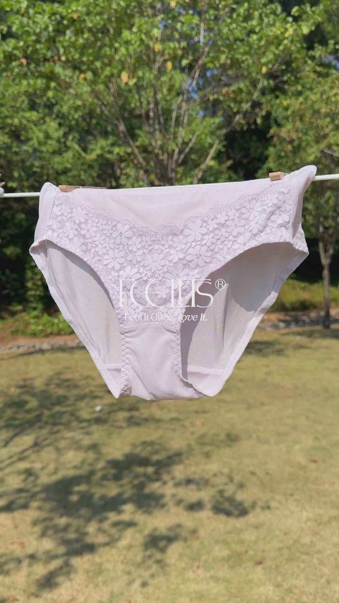 Slip bikini in seta di gelso e pizzo floreale FEELITS KN22 – Mutande hipster ultra traspiranti da donna