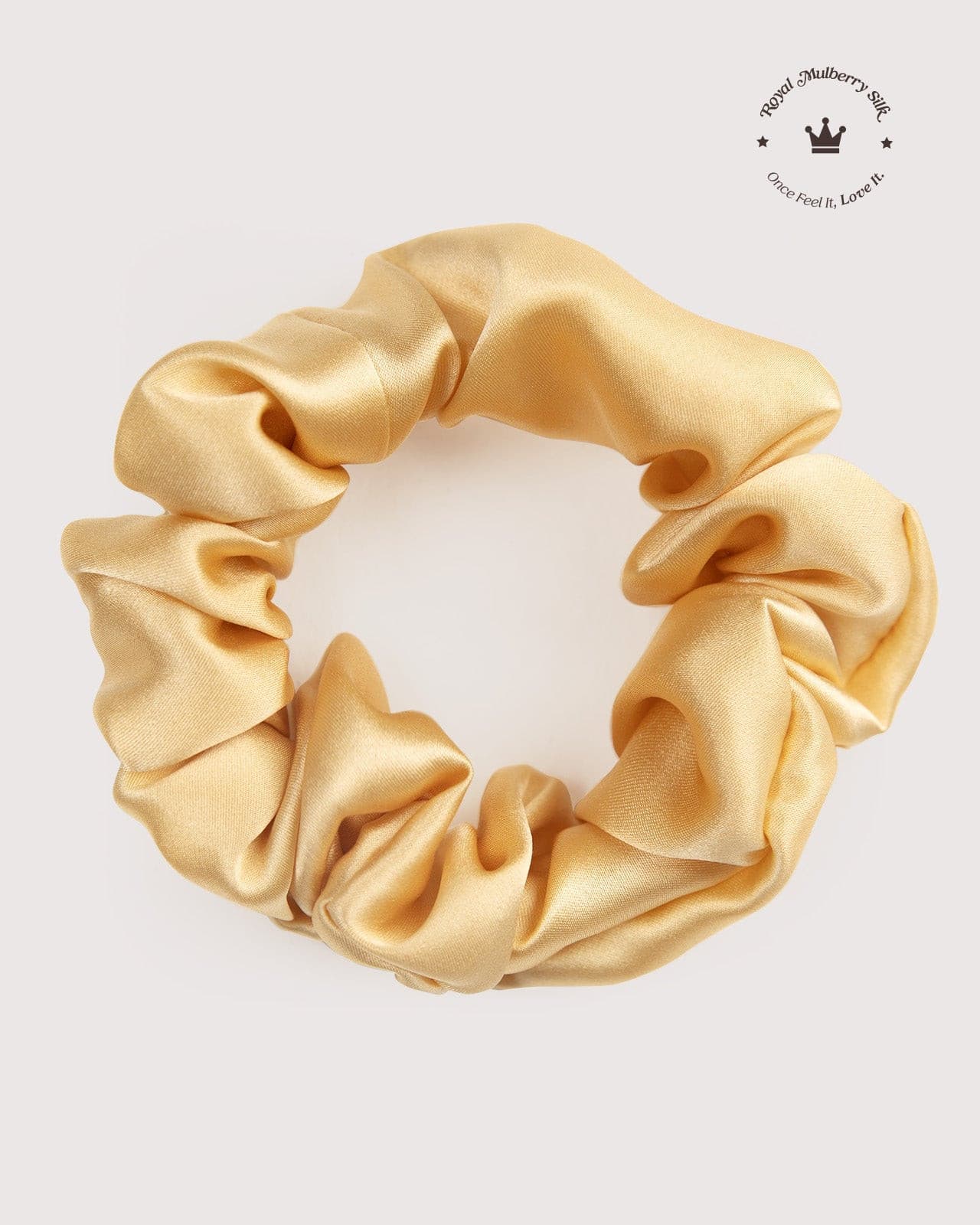 FEELITS 100% Royal Mulberry Silk. Natural Care Silk Hair Scrunchies- Champagne Gold - FEELITS