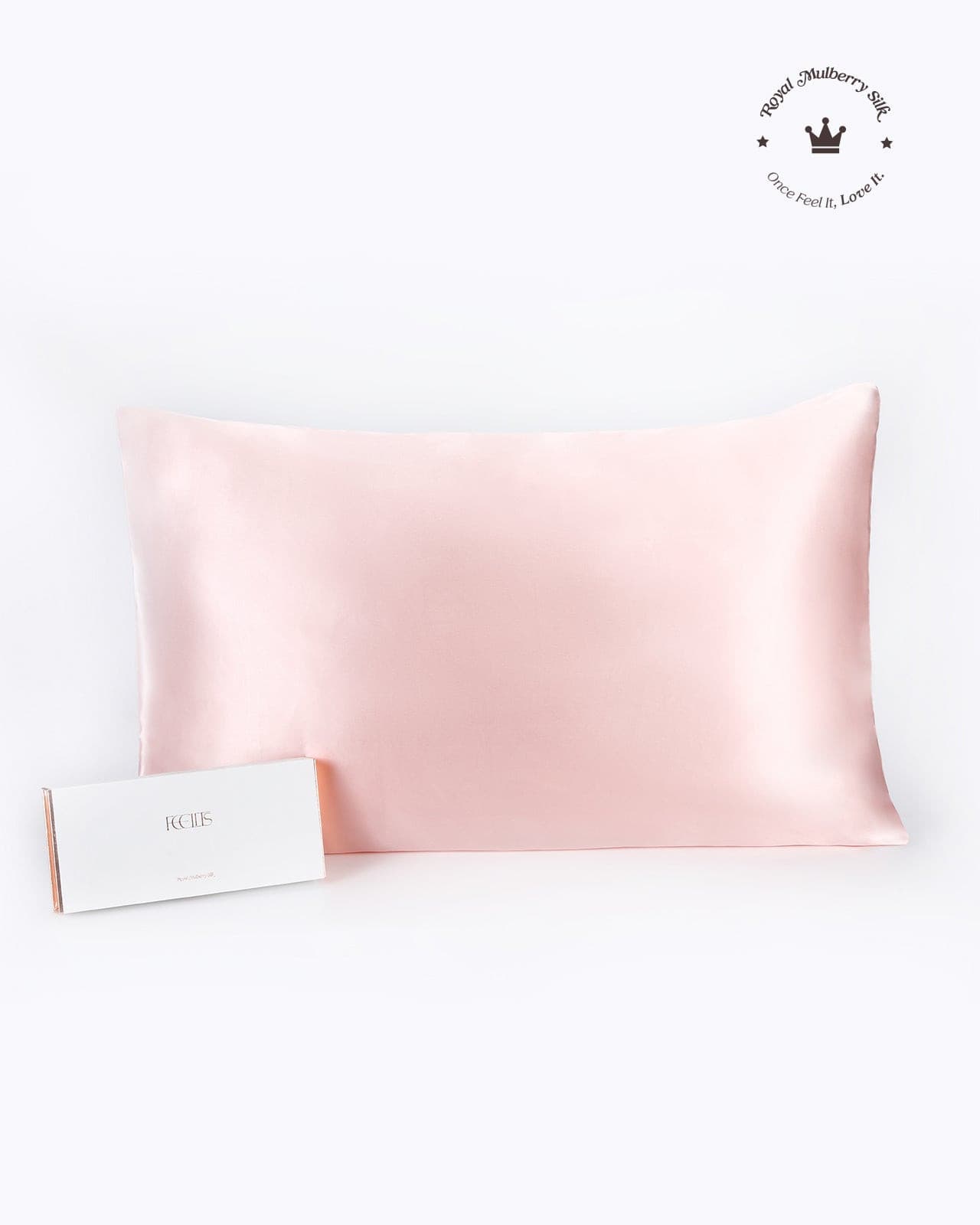 FEELITS SD01 22-Momme Royal Mulberry Silk Pillowcase – Padma Pink, Envelope Closure & Beauty Sleep Comfort - FEELITS